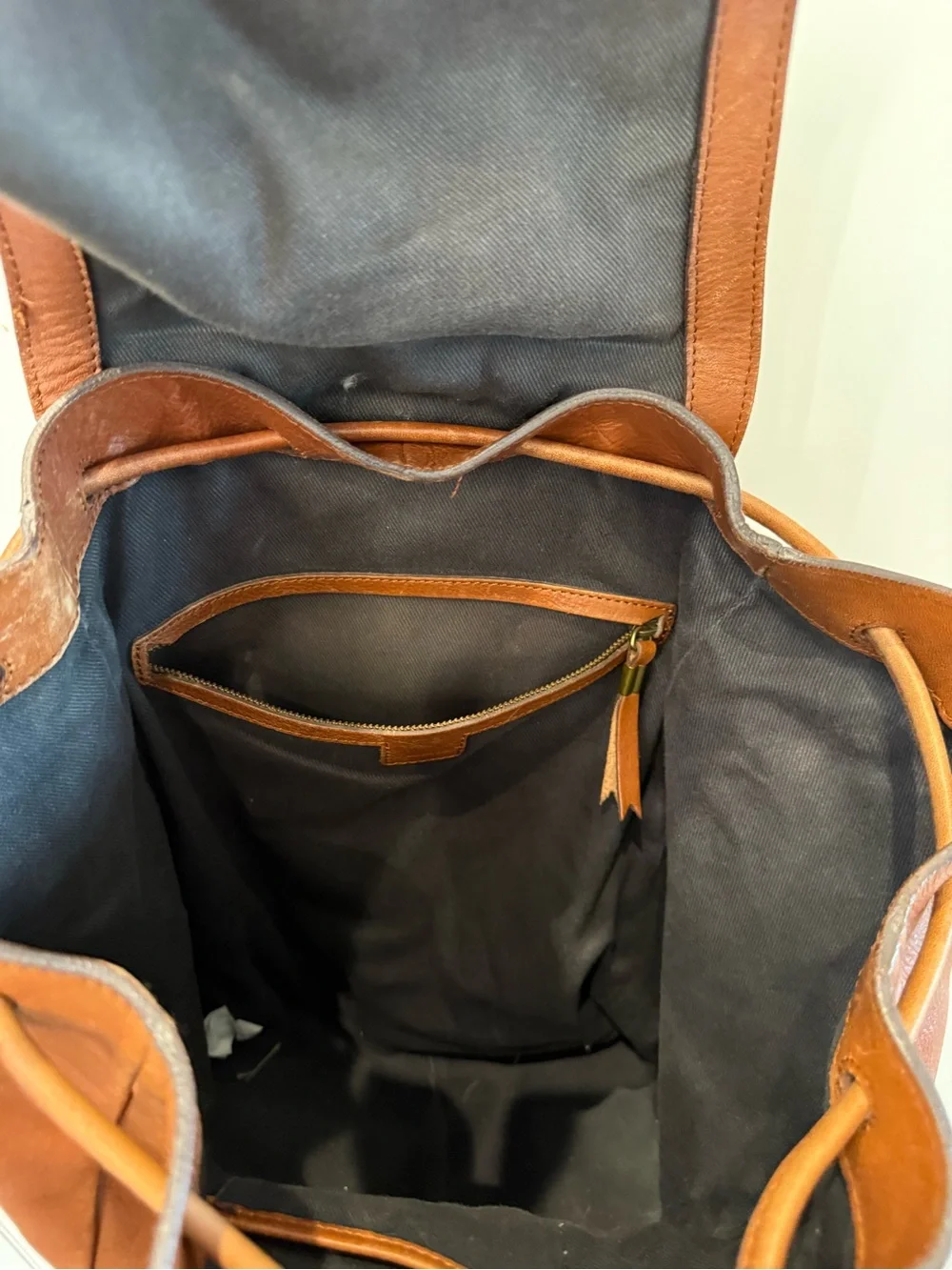 Madewell Classic Brown Leather Backpack Bag